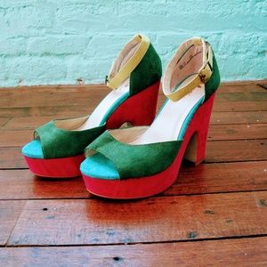 Vintage Suede Platform Shoes